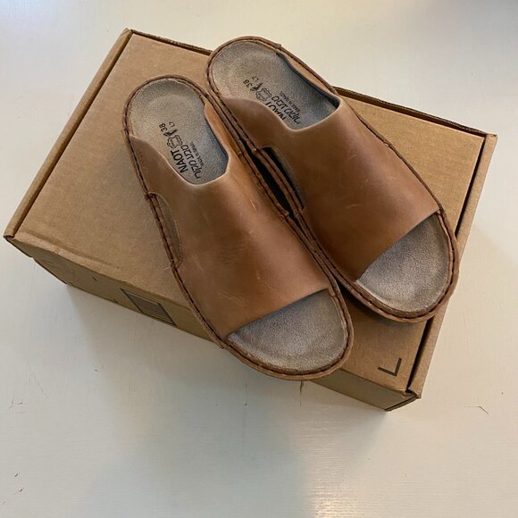 NEW Naot The Rome Slip On Leather Sandal Brown Women's 7 - Picture 2 of 6